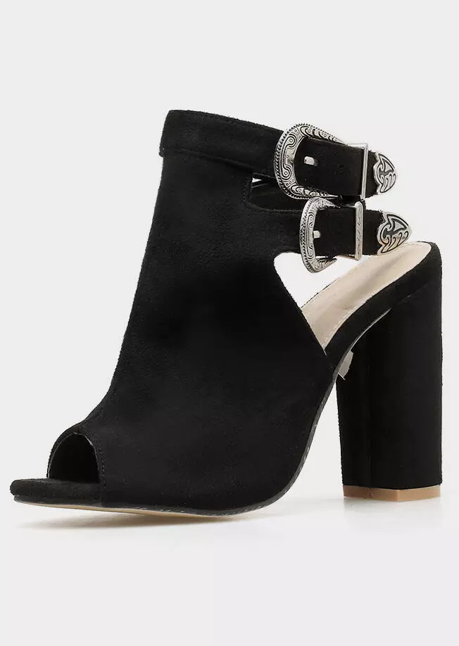 Snake Skin Printed Hollow Out Heeled Sandals 8 Snake Skin Printed Hollow Out Heeled Sandals - Image 6