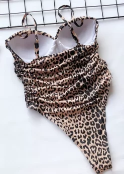 Leopard Printed Ruffled One-Piece Swimsuit Without Necklace 13 Leopard Printed Ruffled One-Piece Swimsuit Without Necklace -Garment Sale Store 461745 525256575 124