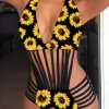 Sunflower Hollow Out One-Piece Swimsuit - Black 1 Sunflower Hollow Out One-Piece Swimsuit - Black -Garment Sale Store 469149 1 98491011 124