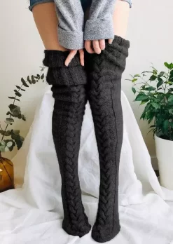 Warm Thigh-High Socks