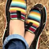 Serape Striped Splicing Flat Canvas Sneakers - Black 1 Serape Striped Splicing Flat Canvas Sneakers - Black -Garment Sale Store 480950 1 52575055 124