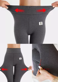 Winter Thickened Warm Fleece Lined High Waist Leggings - Dark Grey 14 Winter Thickened Warm Fleece Lined High Waist Leggings - Dark Grey -Garment Sale Store 488937 101494899 124