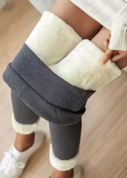 Winter Thickened Warm Fleece Lined High Waist Leggings - Dark Grey 16 Winter Thickened Warm Fleece Lined High Waist Leggings - Dark Grey -Garment Sale Store 488937 101991019 124