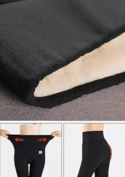 Winter Thickened Warm Fleece Lined High Waist Leggings - Black 15 Winter Thickened Warm Fleece Lined High Waist Leggings - Black -Garment Sale Store 489733 535250495 124