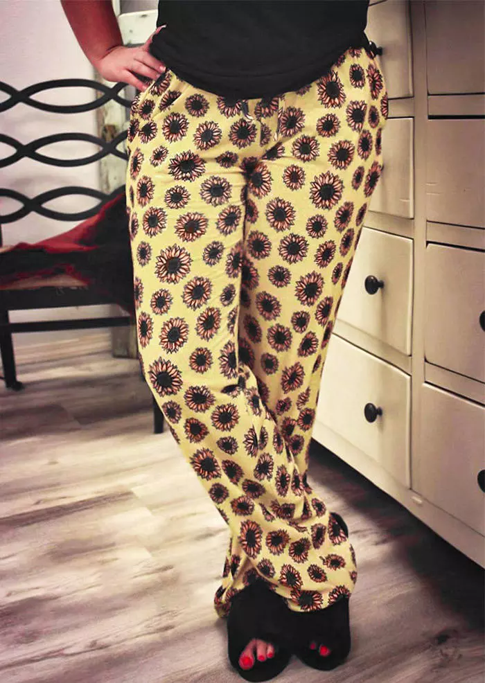 Sunflower Drawstring Wide Leg Pants - Yellow 4 Sunflower Drawstring Wide Leg Pants - Yellow - Image 2