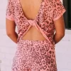 Leopard Open Back Twist Blouse And Shorts Two-Piece Set 1 Leopard Open Back Twist Blouse And Shorts Two-Piece Set -Garment Sale Store 499412 1 49101535 124
