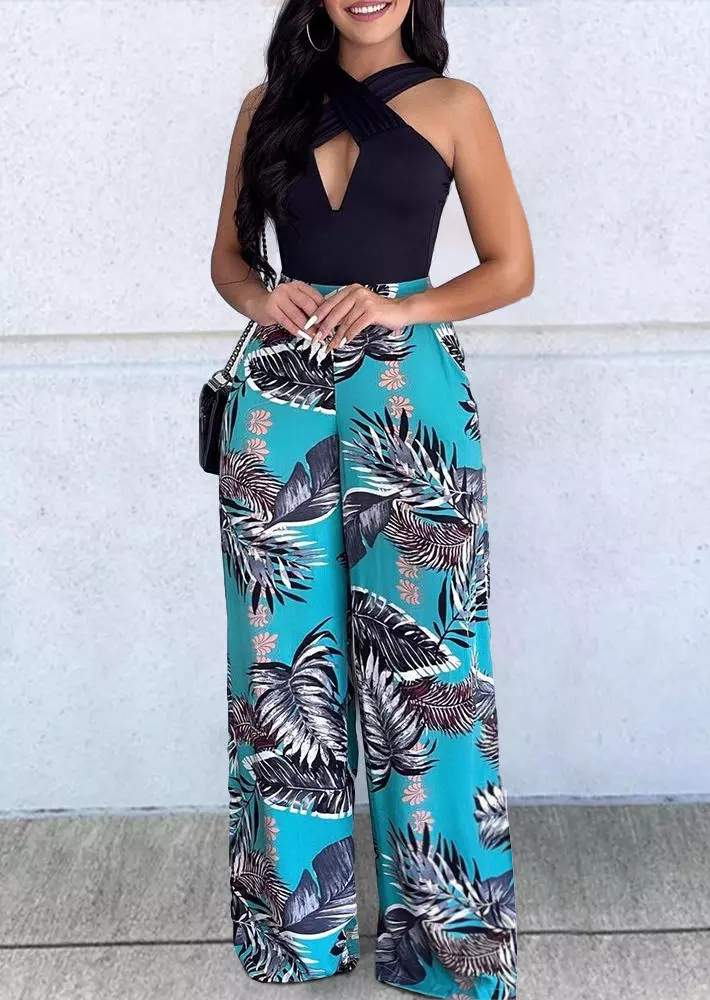 Palm Leaf Zipper Pocket Wide Leg Pants 3 Palm Leaf Zipper Pocket Wide Leg Pants