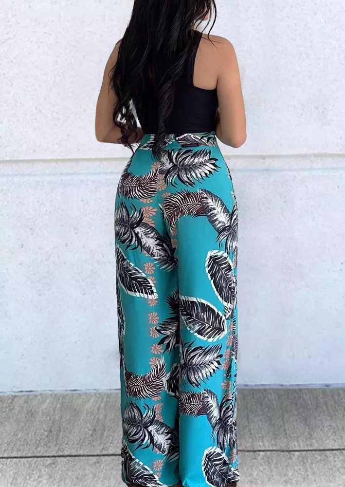 Palm Leaf Zipper Pocket Wide Leg Pants 4 Palm Leaf Zipper Pocket Wide Leg Pants - Image 2