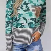 Camouflage Striped Splicing Sequined Blouse 1 Camouflage Striped Splicing Sequined Blouse -Garment Sale Store 511447 1 10252515 124