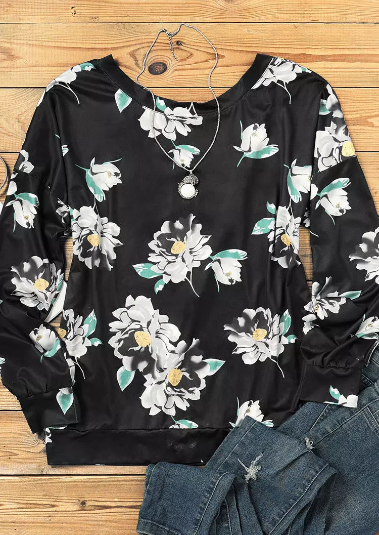 Criss-Cross Floral Long Sleeve Blouse 6 Criss-Cross Floral Long Sleeve Blouse - Image 4