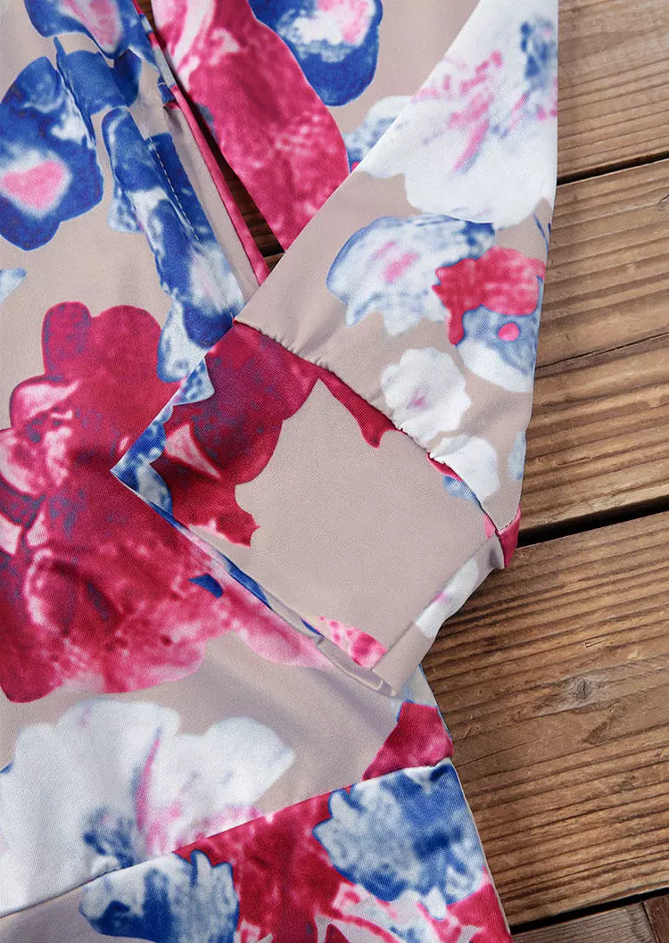 Floral Oil Painting Pocket O-Neck Blouse 6 Floral Oil Painting Pocket O-Neck Blouse - Image 4