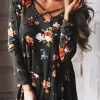 Floral Criss-Cross V-Neck Blouse 2 Floral Criss-Cross V-Neck Blouse -Garment Sale Store 513540 3 99541001 124