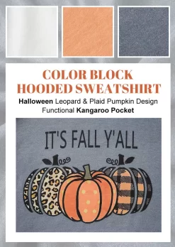 Autumn Essentials It's Fall Y'all Vibes Pumpkin Hoodie With Kangaroo Pocket - Gray 10 Autumn Essentials It's Fall Y'all Vibes Pumpkin Hoodie With Kangaroo Pocket - Gray -Garment Sale Store 516140 1 499949999 124