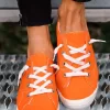 Lace Up Round Toe Flat Sneakers - Orange 2 Lace Up Round Toe Flat Sneakers - Orange -Garment Sale Store 516608 1 10199485 124
