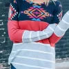 Aztec Geometric Striped Long Sleeve Blouse -Garment Sale Store 517271 1 50555052 124