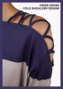 Color-Blocked Criss-Cross One Shoulder Blouse 8 Color-Blocked Criss-Cross One Shoulder Blouse -Garment Sale Store 517302 6 995010010 124