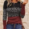 Lace Leopard Splicing Color Block Button Blouse 1 Lace Leopard Splicing Color Block Button Blouse -Garment Sale Store 517537 1 54555210 124
