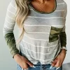 Striped Camouflage Pocket Long Sleeve Blouse 1 Striped Camouflage Pocket Long Sleeve Blouse -Garment Sale Store 517626 1 51995252 124