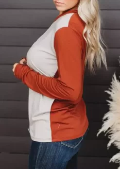 Color Block Leopard Splicing Long Sleeve Blouse -Garment Sale Store 518335 575550975 124