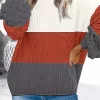 Color Block Hollow Out Long Sleeve Sweater -Garment Sale Store 518507 1 99100494 124