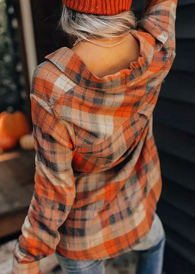 Autumn Plaid Pocket Button Retro Long Sleeve Shirt 7 Autumn Plaid Pocket Button Retro Long Sleeve Shirt - Image 5