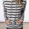 Striped Kangaroo Pocket Hoodie - White 1 Striped Kangaroo Pocket Hoodie - White -Garment Sale Store 520041 1 10150979 124