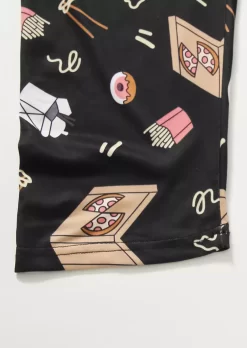 Late Night In T-Shirt Tee And Food Pants Pajama Set - Black 11 Late Night In T-Shirt Tee And Food Pants Pajama Set - Black -Garment Sale Store 521368 564910054 124