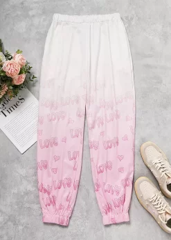 Love Gradient Elastic Waist Sweatpants - Pink 8 Love Gradient Elastic Waist Sweatpants - Pink -Garment Sale Store 521430 1 481005498 124