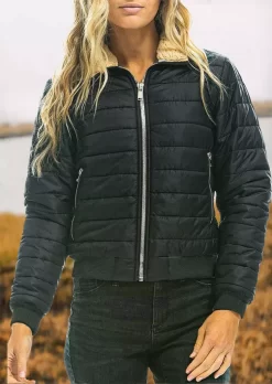 Rainbow Zipper Turn-down Collar Parka Coat - Black 7 Rainbow Zipper Turn-down Collar Parka Coat - Black -Garment Sale Store 521908 485154999 124