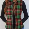 Plaid Zipper Pocket Sleeveless Vest Coat -Garment Sale Store 522494 1 52575455 124