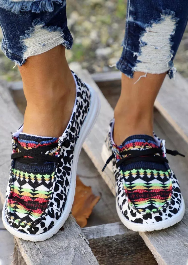 Western Leopard Lace Up Sneakers 4 Western Leopard Lace Up Sneakers - Image 2