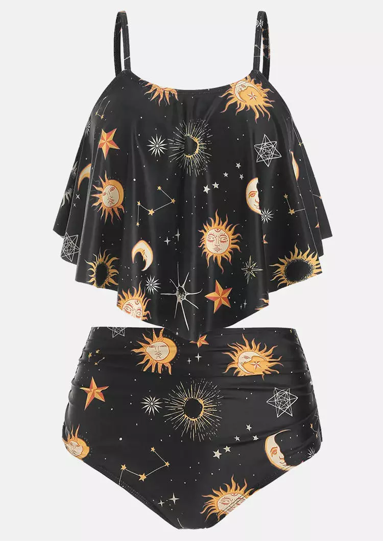 Sun Moon Star Tankini Set - Black 4 Sun Moon Star Tankini Set - Black - Image 2