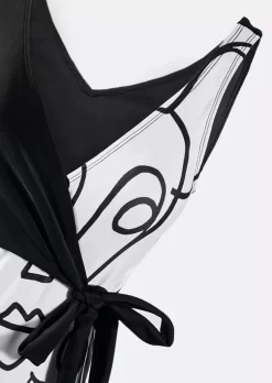 Graffiti Color Block One-Piece Swimsuit - White 10 Graffiti Color Block One-Piece Swimsuit - White -Garment Sale Store 528111 995550101 124