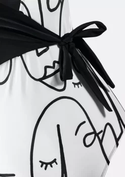 Graffiti Color Block One-Piece Swimsuit - White 11 Graffiti Color Block One-Piece Swimsuit - White -Garment Sale Store 528111 995555545 124