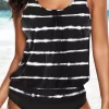 Striped Racerback Tankini Set - Black -Garment Sale Store 528816 3 124 12 561005350 124