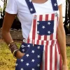 American Flag Pocket Overall Romper - Blue -Garment Sale Store SCM001632 1 52552295757274 124