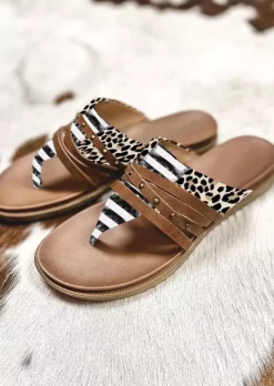 Leopard Striped Rivets Flip Flops Slippers 7 Leopard Striped Rivets Flip Flops Slippers -Garment Sale Store SCM003176 1 62410537045122 124