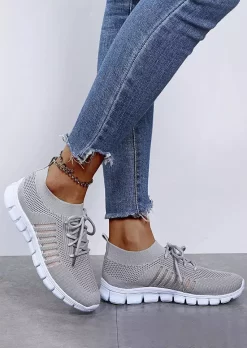 Breathable Lace Up Flying Weaving Sneakers - Gray -Garment Sale Store SCM004172 1 71514856059425 124