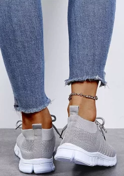 Breathable Lace Up Flying Weaving Sneakers - Gray -Garment Sale Store SCM004172 1 71514856092447 124