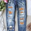 Halloween Skeleton Ripped Denim Pants - Blue 2 Halloween Skeleton Ripped Denim Pants - Blue -Garment Sale Store SCM005258 1 80862568483614 124