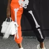 Halloween Color Block Skeleton Pocket Sweatpants 2 Halloween Color Block Skeleton Pocket Sweatpants -Garment Sale Store SCM005494 1 57495051 124