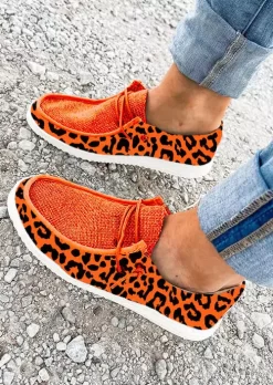 Leopard Slip On Flat Sneakers - Orange 10 Leopard Slip On Flat Sneakers - Orange -Garment Sale Store SCM005508 1 81746042118868 124