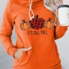 It's Fall Y'all Buffalo Plaid Pumpkin Drawstring Hoodie - Orange 2 It's Fall Y'all Buffalo Plaid Pumpkin Drawstring Hoodie - Orange -Garment Sale Store SCM005899 1 82395159874403 124