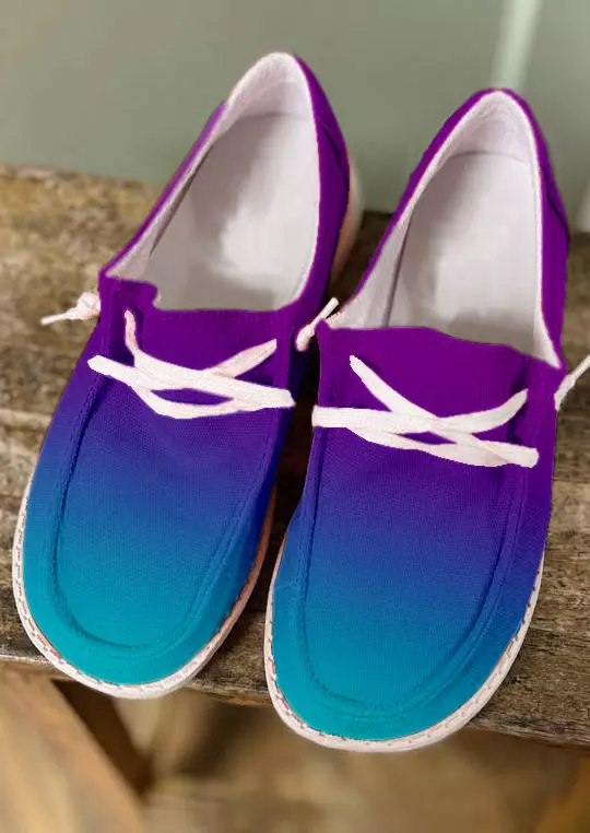 Gradient Slip On Flat Canvas Sneakers 8 Gradient Slip On Flat Canvas Sneakers - Image 6