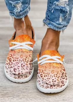 Gradient Leopard Round Toe Flat Sneakers -Garment Sale Store SCM006556 2 90979812003949 124