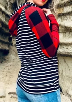 Buffalo Plaid Striped Zipper Pocket Hoodie -Garment Sale Store SCM007512 1 92677180755765 124