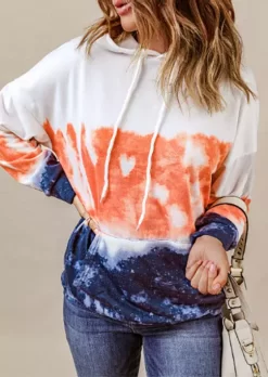 Tie Dye Drawstring Kangaroo Pocket Hoodie