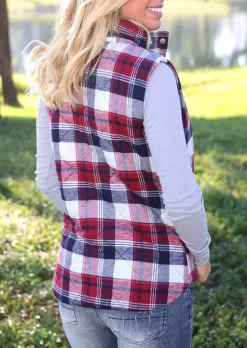 Plaid Zipper Pocket Vest Coat 7 Plaid Zipper Pocket Vest Coat -Garment Sale Store SCM007727 1 A1193729643558 124