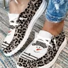 Christmas Snowman Leopard Striped Flat Sneakers 1 Christmas Snowman Leopard Striped Flat Sneakers -Garment Sale Store SCM008210 1 A1050875185793 124