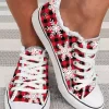 Christmas Snowflake Plaid Flat Sneakers - Red 2 Christmas Snowflake Plaid Flat Sneakers - Red -Garment Sale Store SCM008364 1 A1062437429285 124